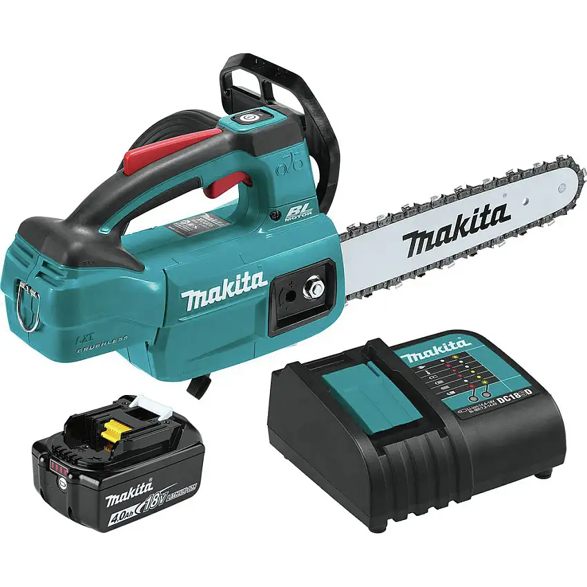 Makita 18V LXT Brushless Lithium-Ion 10 in. Cordless Top Handle Chain Saw Kit (4 Ah) - XCU06SM1