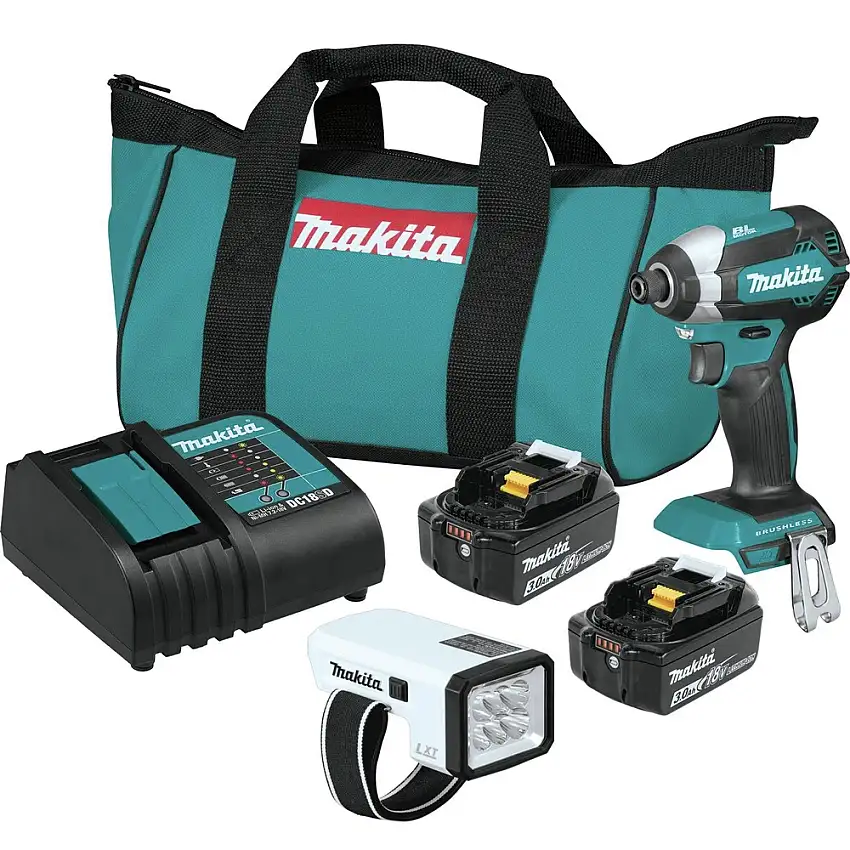 Makita 18V LXT Brushless Lithium-Ion Cordless Impact Driver Kit with LED Flashlight (3 Ah) - XDT131X2