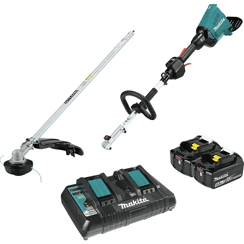 Makita 18V X2 (36V) LXT Brushless Lithium-Ion Couple Shaft Power Head/String Trimmer Attachment Kit with 2 Batteries (5 Ah) - XUX01M5PT