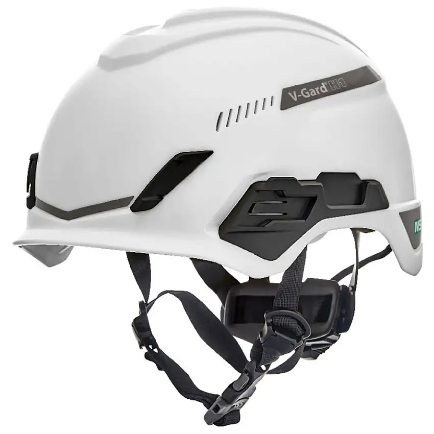 MSA V-Gard H1 Fas-Trac III Pivot Trivent ANSI EN12492 Safety Helmet -  White - 10194783