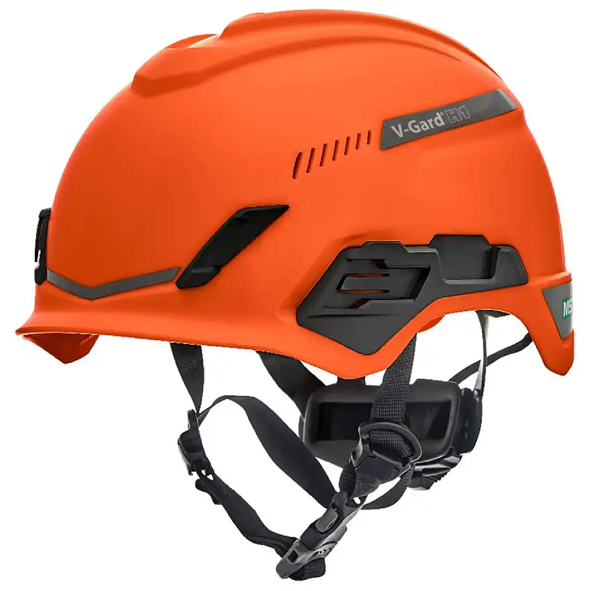MSA V-Gard H1 Fas-Trac III Pivot Trivent ANSI EN12492 Safety Helmet -  Orange - 10194789