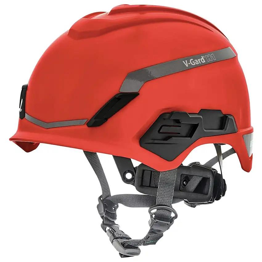 MSA V-Gard H1 Fas-Trac III Pivot Novent ANSI EN397 Safety Helmet - Red - 10194792