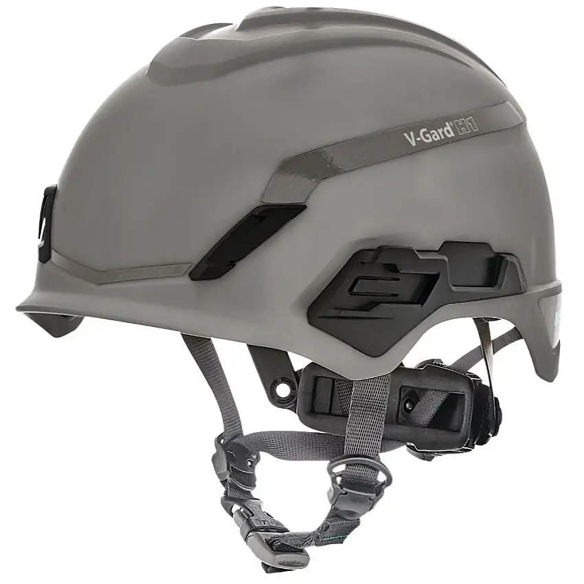 MSA V-Gard H1 Fas-Trac III Pivot Novent ANSI EN397 Safety Helmet -  Gray - 10204347