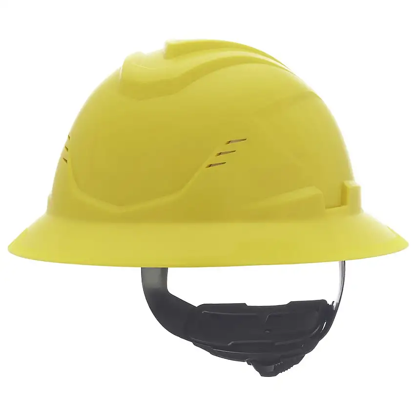 MSA V-Gard C1 Fas-Trac III Full Brim Vented Hard Hat - Yellow - 10215832