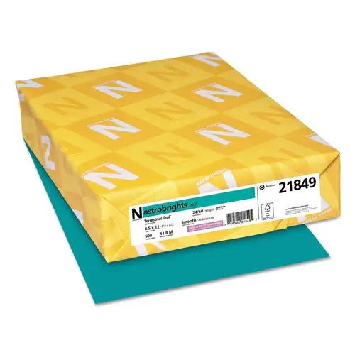 Astrobrights 8.5 in. x 11 in. 24 lbs. Bond Weight Color Paper - Terrestrial Teal (500/Ream)