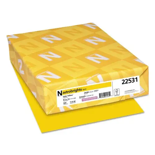 Astrobrights 8.5 in. x 11 in. 24 lbs. Bond Weight Color Paper - Solar Yellow (500/Ream)