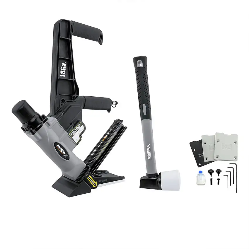 NuMax Pneumatic 18 Gauge 1-3/4 in. L-Cleat Dual Handle Flooring Nailer - S18GLCNDH