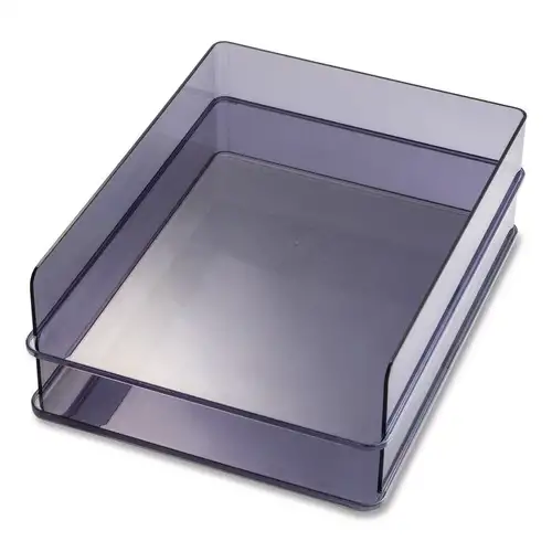 Officemate Letter Tray 1 Section Letter Size Files 10.16-in x 12.8-in x 2.76-in Gray 2/Pack