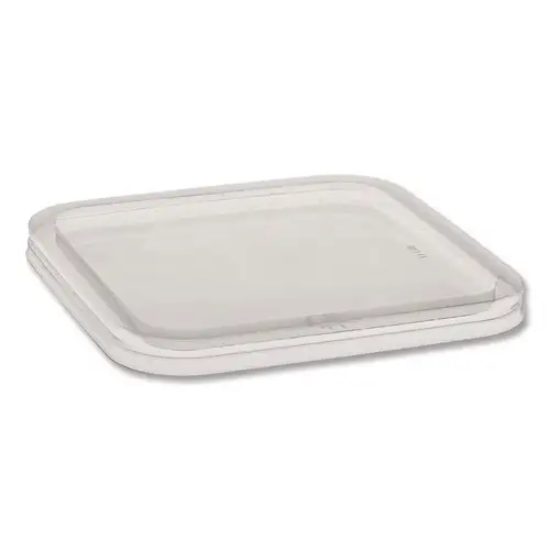 Pactiv Corp. EarthChoice Recycled PET Container Lid, for 6-in Square RPET Containers, 6.25 x 0.39 x 6.25, Clear, Plastic, 360/Carton