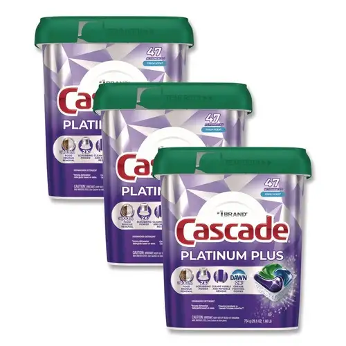 Cascade Platinum Plus 28.4 oz. Tub ActionPacs Dishwasher Detergent Pods - Fresh Scent (3/Carton)