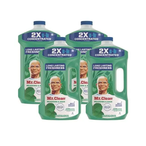 Mr. Clean 80749542 64 oz. Bottle Multipurpose Cleaning Solution with Febreze - Meadows and Rain (4/Carton)