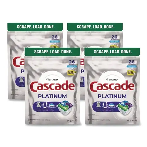 Cascade Platinum ActionPacs, Fresh Scent 14 oz Pack, 4 Packs/Carton
