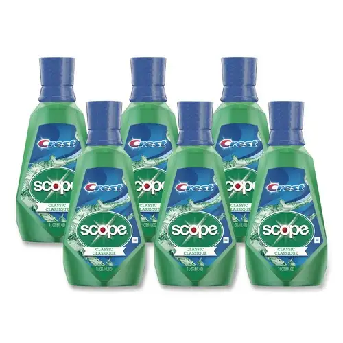 Crest 1 Liter Plus Scope Mouth Rinse Bottle - Classic Mint (6/Carton)