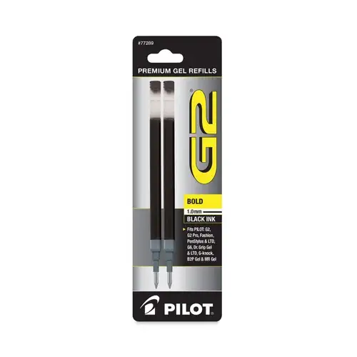 Pilot Bold Conical Tip Refill for Pilot G2 Gel Ink Pens - Black Ink (2/Pack)