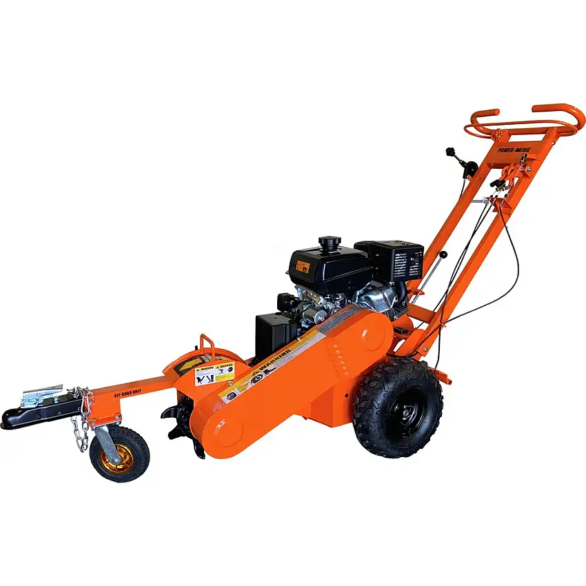 Power King KOHLER CH440 14 HP Electric Start 12 in. x 3.5 in. Self-Propelled Stump Grinder with (9) Extra Teeth/Tow Bar/Cover - PK0803-SP
