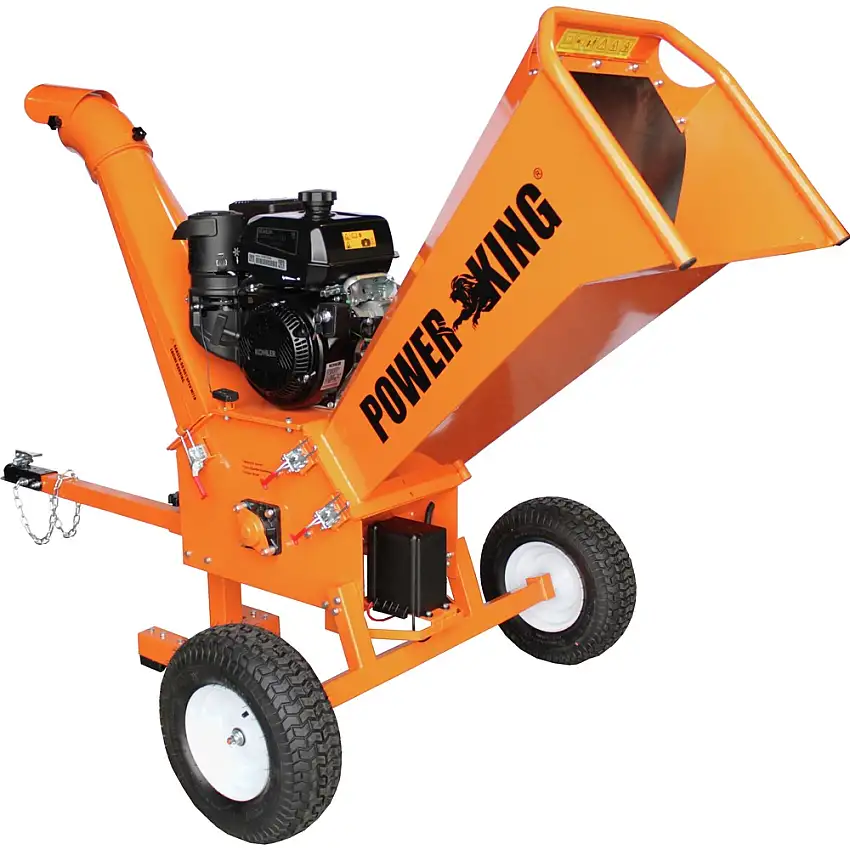 Power King PK0915-EH KOHLER CH440 14 HP Electric Start 5 in. Chipper Shredder with Extra Steel Blades/All-Weather Protective Cover/Wheel Base Extension Kit/Tow Bar