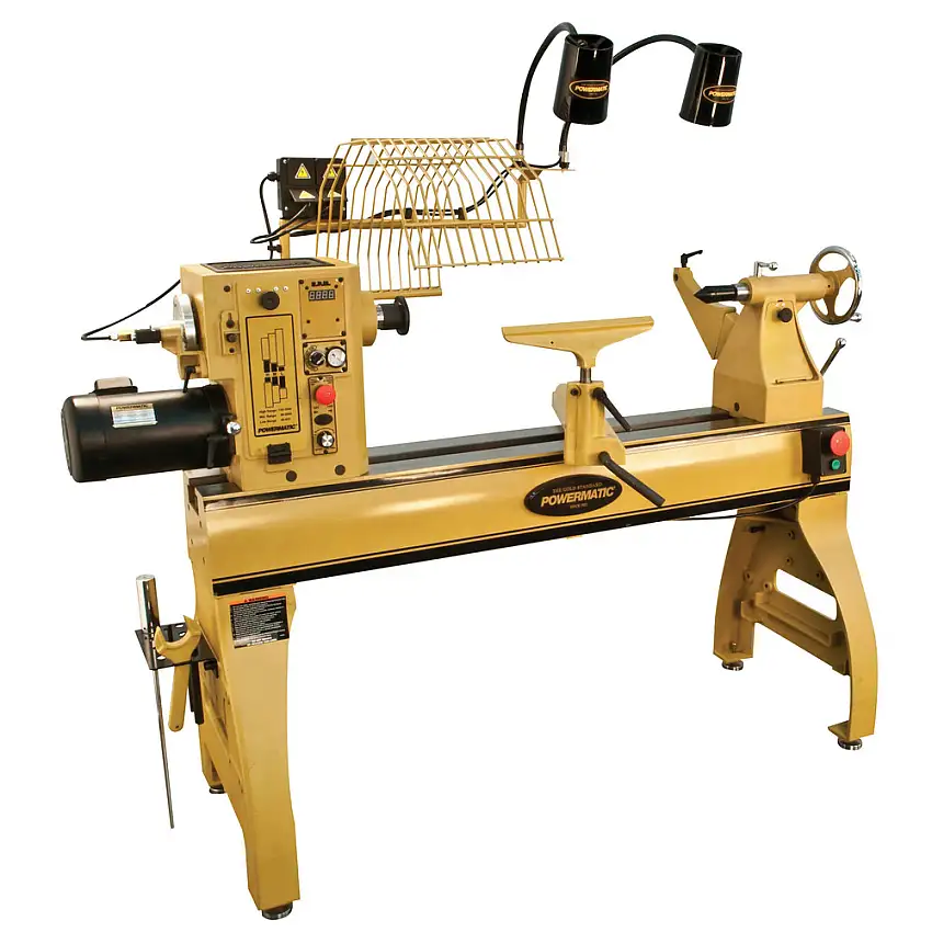 Powermatic 4224B 220V 3 HP 1/3 Phase 24 in. x 42 in. Lathe with Lamp Kit - PM9-1794224K
