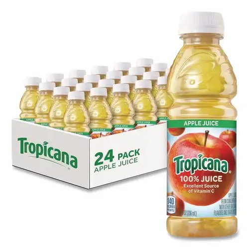 Tropicana TRO00029 10 oz. Bottle 100 Percent Juice - Apple (24/Carton)