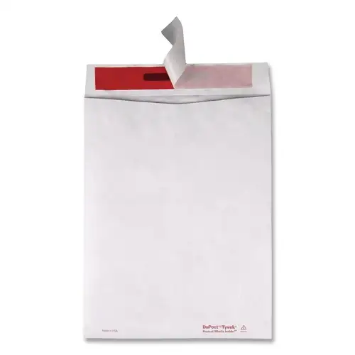 Quality Park 9 in. x 12 in. No. 10-1/2 Flip-Stik Flap Adhesive Closure Tamper-Indicating Mailers Made with Tyvek - White (100/Box)