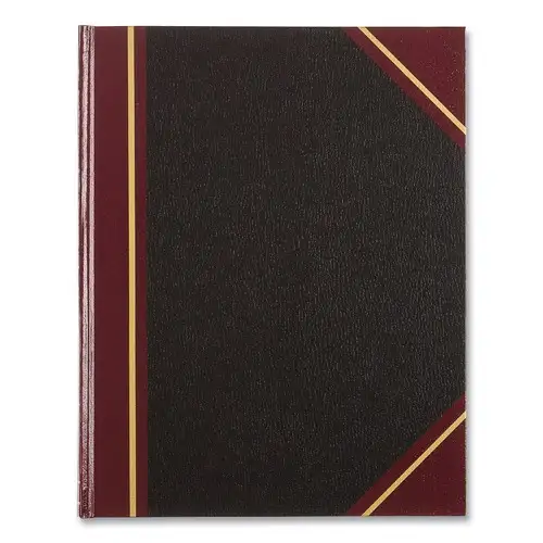 National Texthide 10.38 in. x 8.38 in. Sheets Eye-Ease Record Book - Black/Burgundy/Gold Cover