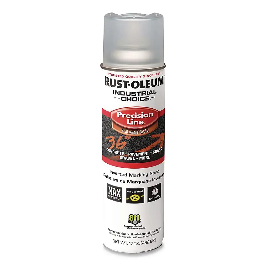 Rust-Oleum Industrial Choice M1600 System 17 oz. Aerosol Can Solvent-Based Precision Line Marking Paint - Flat Clear (12/Carton) - 1601838V
