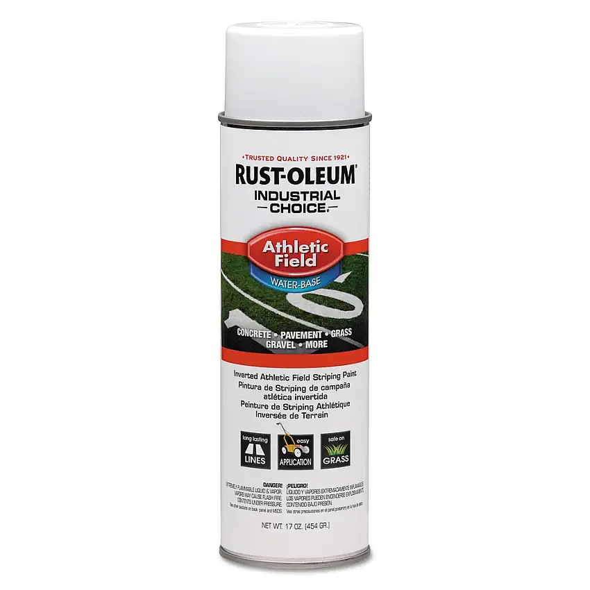 Rust-Oleum Industrial Choice 17 oz. Aerosol Can Athletic Field Inverted Striping Paint - Flat Athletic Inverted White (12/Carton) - RST206043CT