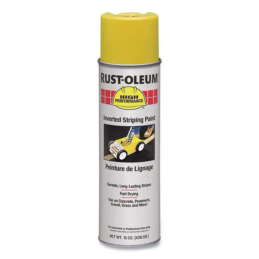 Rust-Oleum High Performance 2300 System 18 oz. Aerosol Can Inverted Striping Paint - Semi-Gloss Yellow (6/Carton) - 2348838V