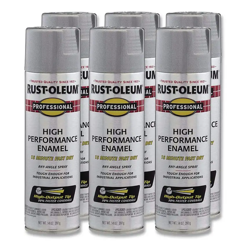 Rust-Oleum Professional 14 oz. Aerosol Can Spray Paint - Metallic Aluminum (6/Carton) - 7515838