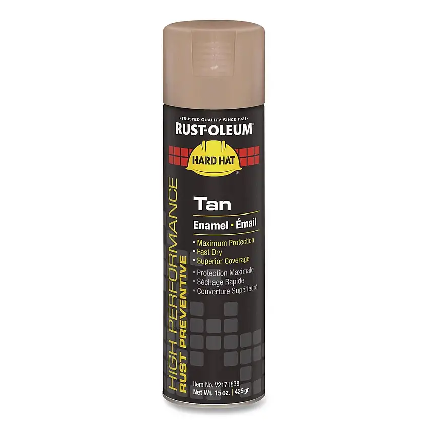 Rust-Oleum Hard Hat High Performance V2100 System 15 oz. Aerosol Can Rust Preventive Enamel Spray Paint - Gloss Tan (6/Carton) - V2171838