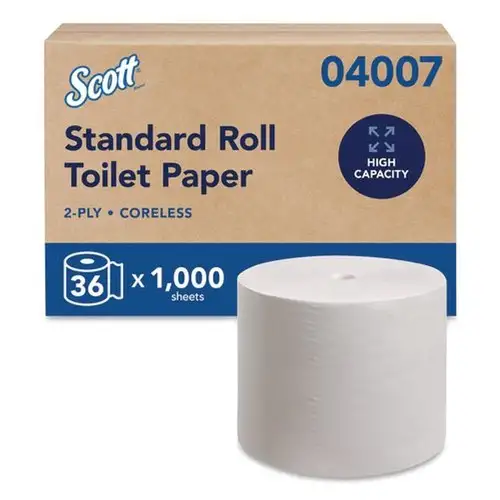 Scott Essential Coreless SRB Septic Safe 2-Ply Bathroom Tissue - White (36/Carton)