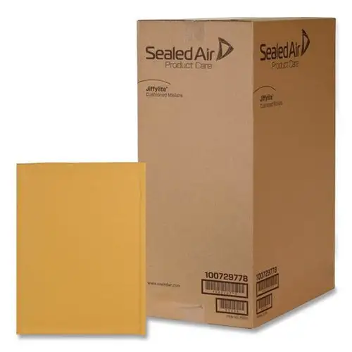 Sealed Air Jiffylite #0 Barrier Bubble Air Cell Cushion Self-Adhesive Closure Self-Seal 6 in. x 10 in. Bubble Mailer - Brown Kraft (200/Carton)