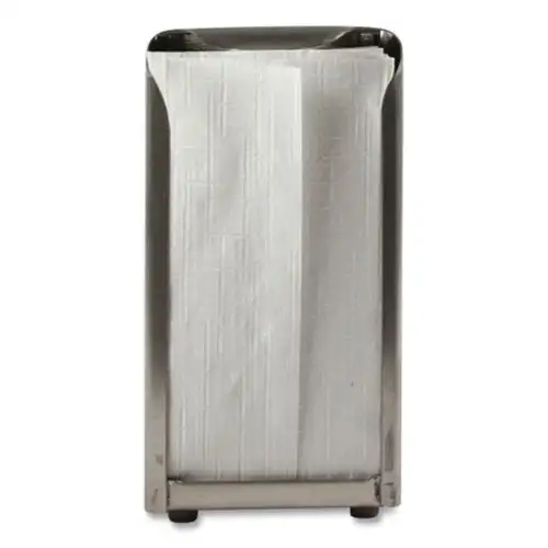 San Jamar 150 Capacity 3.75 in. x 4 in. x 7.5 in. Tall Fold Tabletop Napkin Dispenser - Chrome