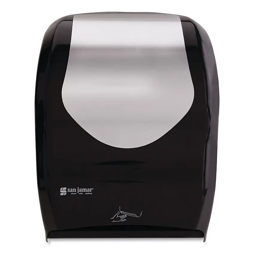 San Jamar T1470BKSS 16.5 in. x 9.75 in. x 12 in. Smart System with iQ Sensor Towel Dispenser - Black/Silver