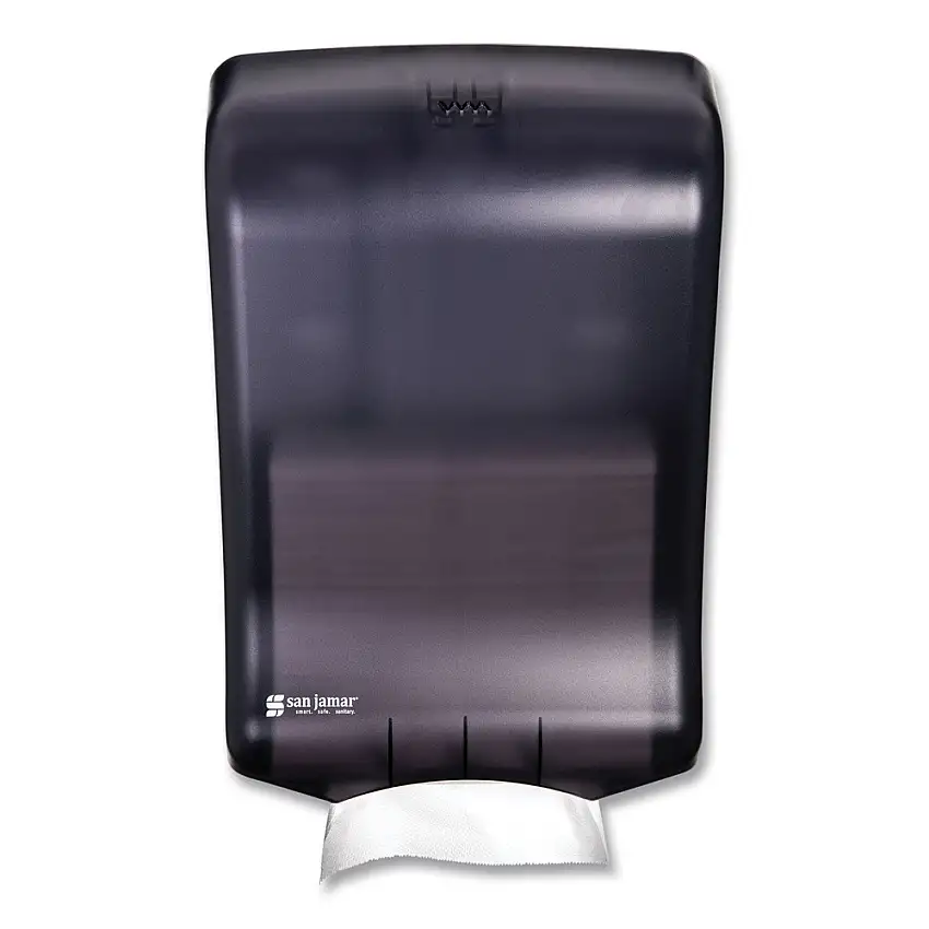 San Jamar T1700TBK 11.75 in. x 6.25 in. x 18 in. Ultrafold Multifold/C-Fold Classic Towel Dispenser - Black Pearl