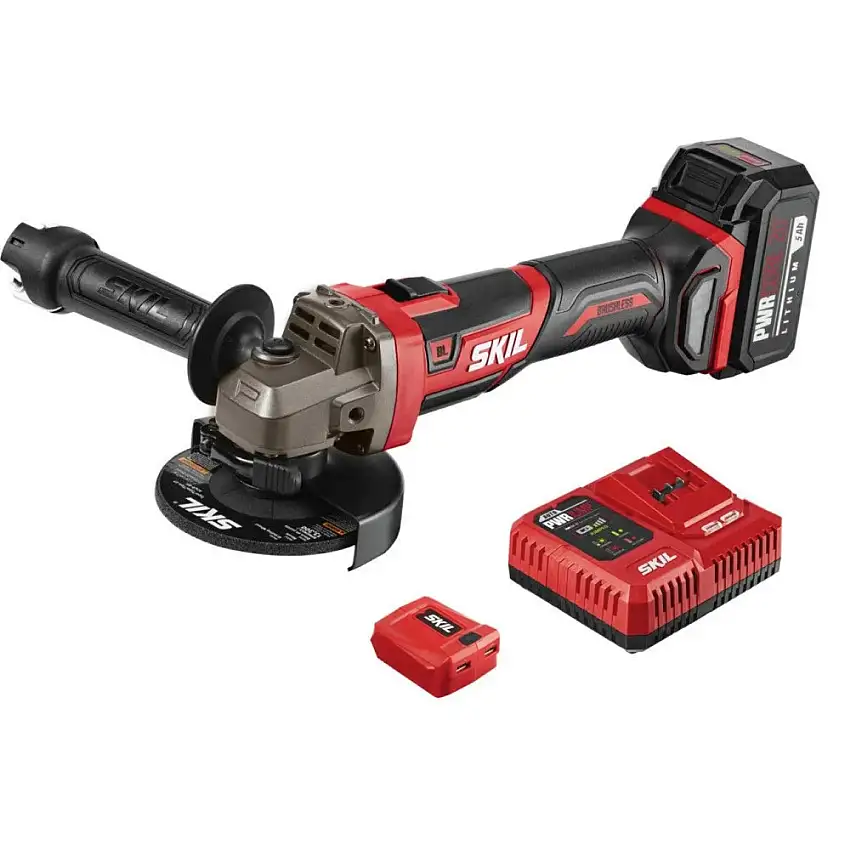 Skil 20V PWRCORE 20 Brushless Lithium-Ion 4-1/2 in. Cordless Angle Grinder Kit (5 Ah) - AG2907-1A