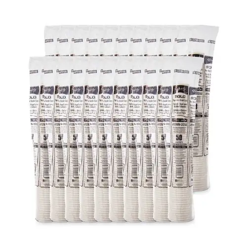 SOLO 12 oz. Single-Sided Poly Paper Hot Cups - White (1000/Carton)