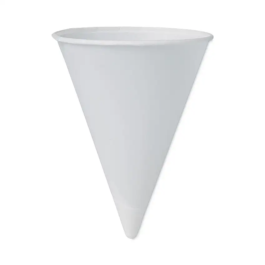 SOLO 4BR-2050 4 oz. Paper Cone Cups for Cold Water - White (200/Pack)