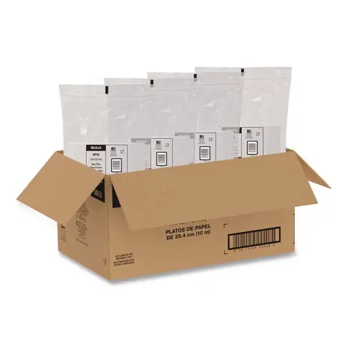 SOLO Compostable Paper Dinnerware ProPlanet Seal Plate 10-in dia White (500/Carton)