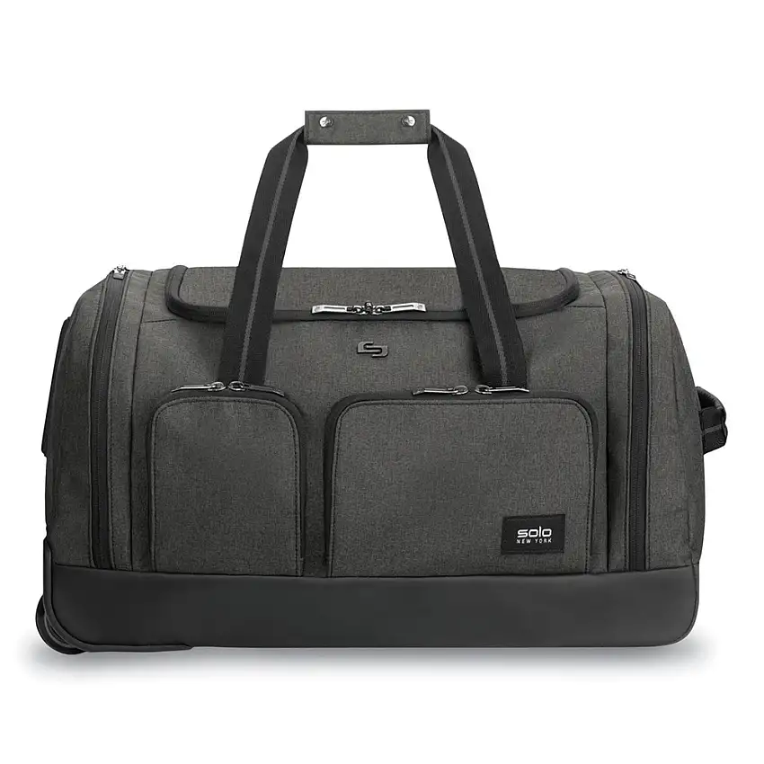 SOLO 12 in. x 10.5 in. x 10.5 in. Leroy Polyester Rolling Duffel Fits Devices Up to 15.6 in. - Gray - UBN980-10