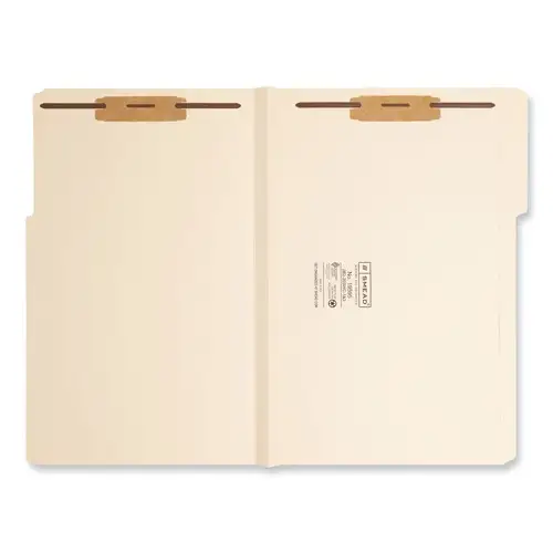 Smead 1.5 in. Expansion Top Tab Fastener Folders, 2 Fasteners - Legal Size/Manila Exterior (50/Box)