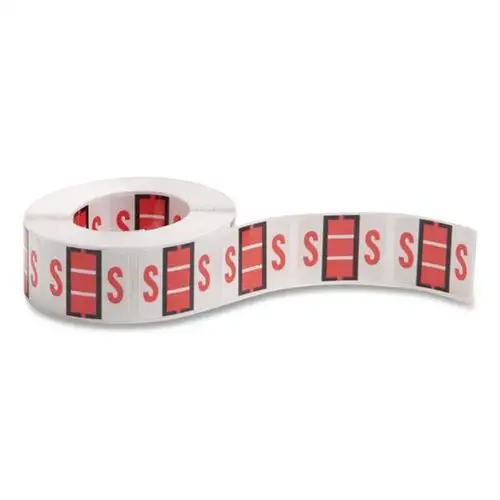 Smead 1 in. x 1.25 in. S Color-Coded End Tab Filing Labels - White (1-Roll)