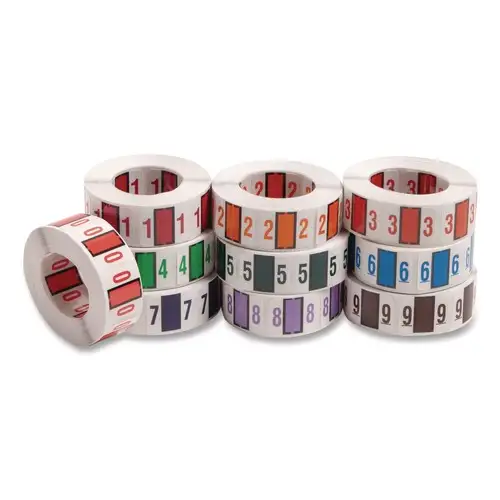 Smead 1 in. x 1.25 in. 0-9 Numerical End Tab File Folder Labels - White (1/Box)