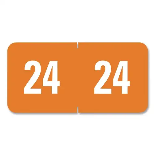 Smead 0.5 in. x 1 in. 24 Yearly End Tab File Folder Labels - Orange (250/Pack)