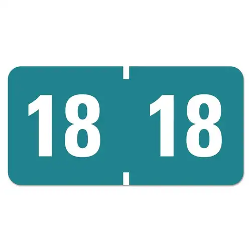 Smead 0.75 in. x 1.5 in. "15-in Yearly End Tab File Folder Labels - Teal (500/Roll)
