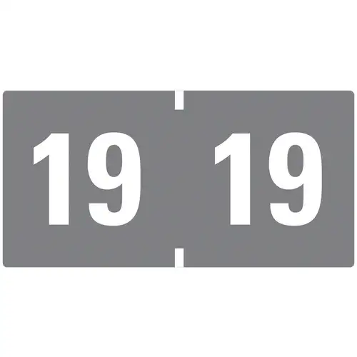 Smead 0.75 in. x 1.5 in. "19-in Yearly End Tab File Folder Labels - Gray (500/Roll)