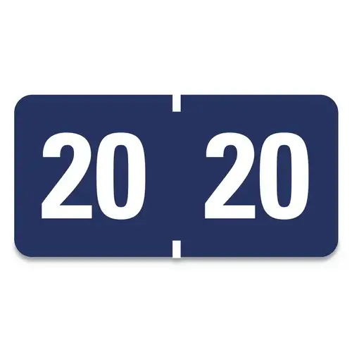Smead 0.75 in. x 1.5 in. "20-in Yearly End Tab File Folder Labels - Dark Blue (500/Roll)