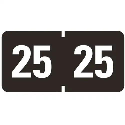 Smead "25-in 0.75 in. x 1.5 in. Yearly End Tab File Folder Labels - Black (1-Roll)