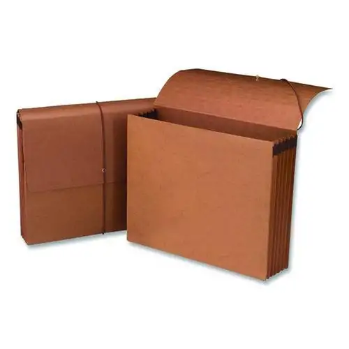Smead 5.25 in. Expansion 1 Section 100% Recycled Redrope Wallets - Letter Size, Redrope (10/Box)