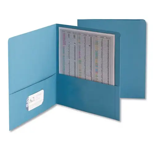 Smead 11 in. x 8.5 in. 100-Sheet Capacity Two-Pocket Folder - Blue (25/Box)
