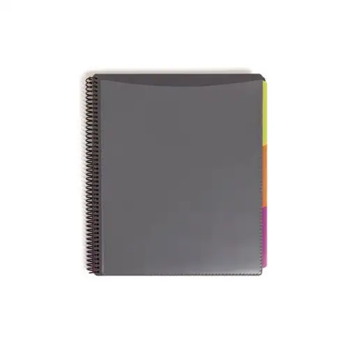 Smead 24 Letter-Size Sleeves Poly Project Organizer - Gray with Bright Pockets
